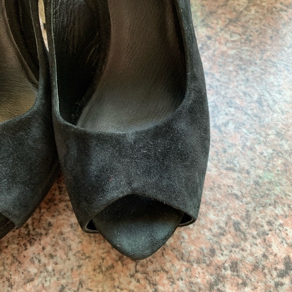 Marciano black suede open toe heels size 6 - Picture 3 of 14